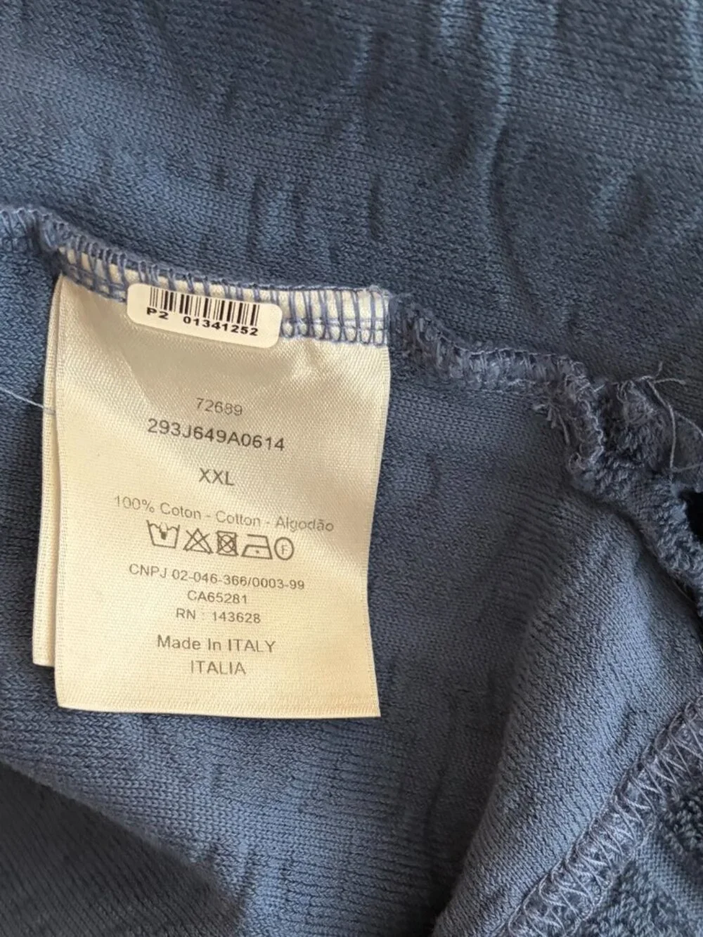 Authentic Dior Men Oblique Terry Cotton Jacquard Blue Sweatshirt Size XXL